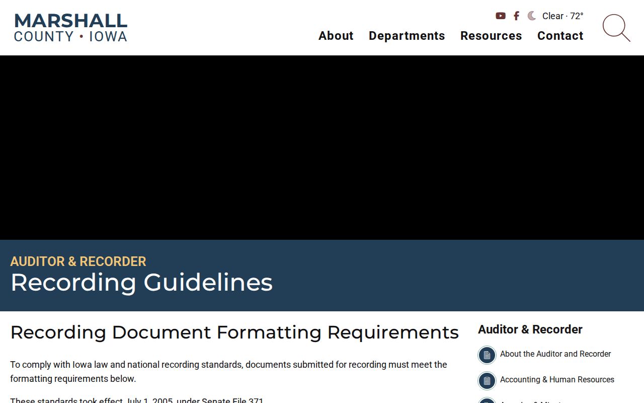 Marshall County recording guidelines for searchable property documents