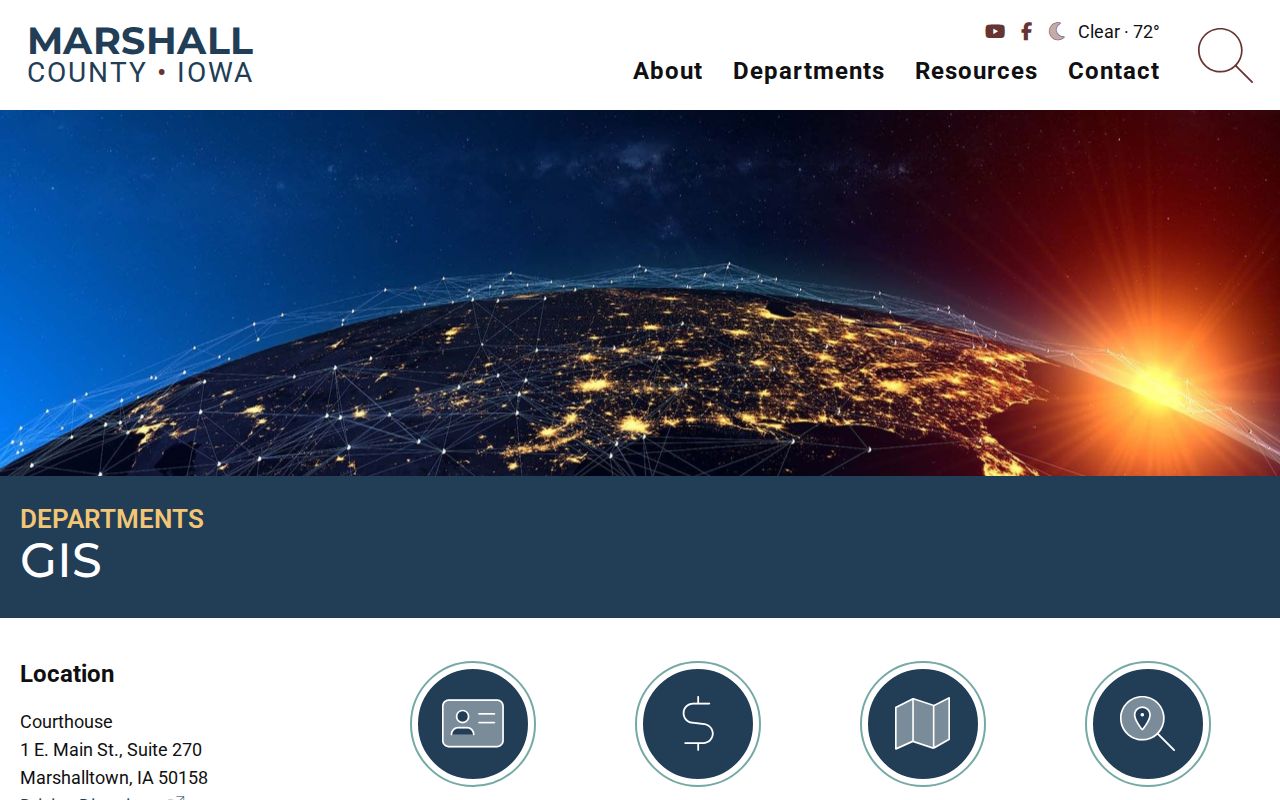 Marshall County GIS page used for Marshalltown street and parcel research